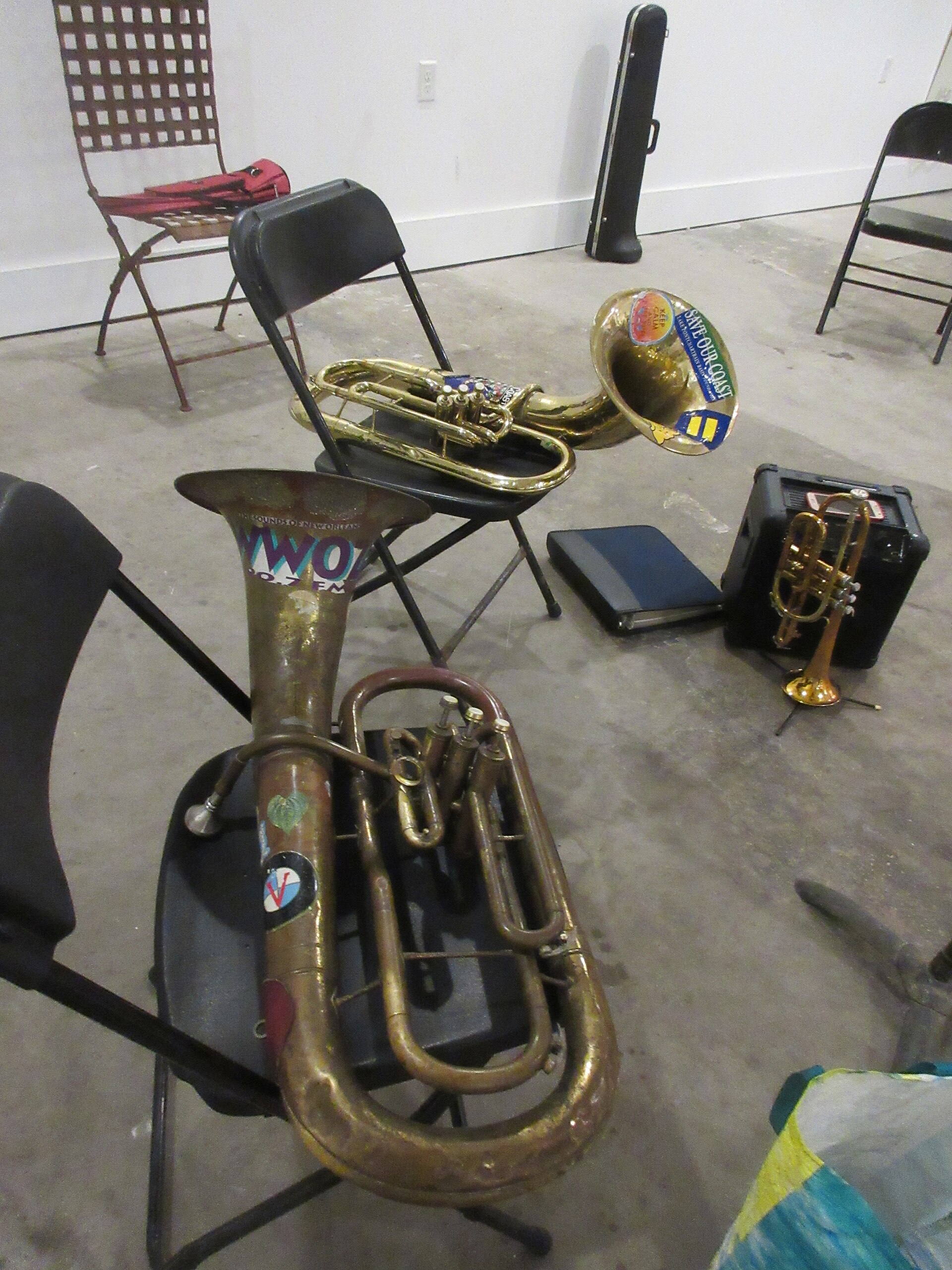 New Orleans. Baritone horns band at rehearsal.

Photo by Infrogmation of New Orleans, April, 2018. Free reuse with author attribution in acc